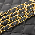 Black Leather Chanel Shoulder Bag