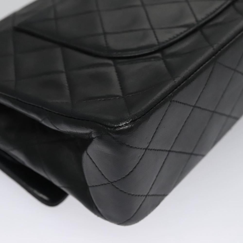 Black Leather Chanel Flap Bag