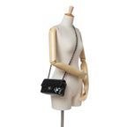 Black Leather Chanel Flap Bag