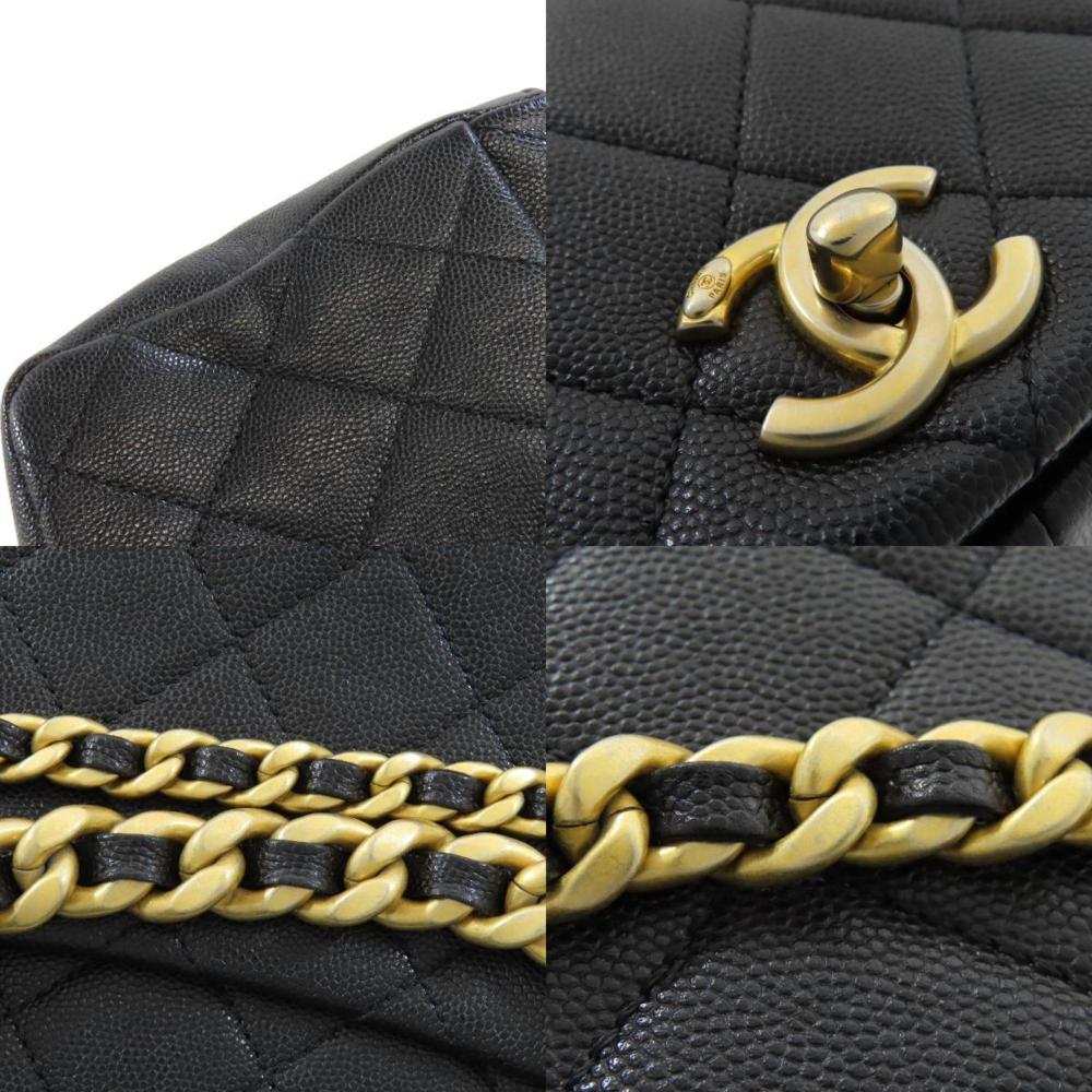 Black Leather Chanel Shoulder Bag