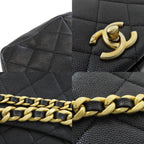 Black Leather Chanel Shoulder Bag