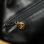Black Leather Chanel Flap Bag