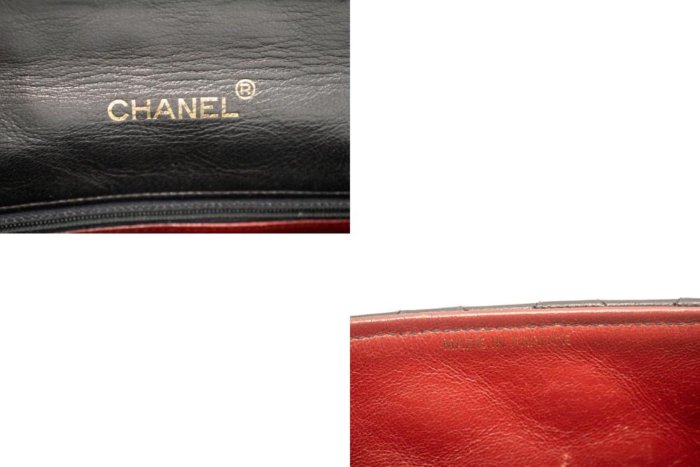 Black Leather Chanel Flap Bag