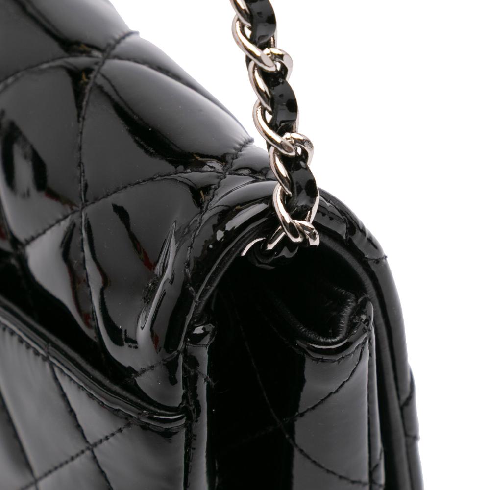 Black Leather Chanel Flap Bag
