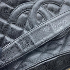 Black Leather Chanel Shoulder Bag