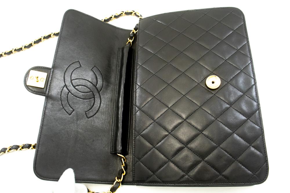 Black Leather Chanel Crossbody Bag