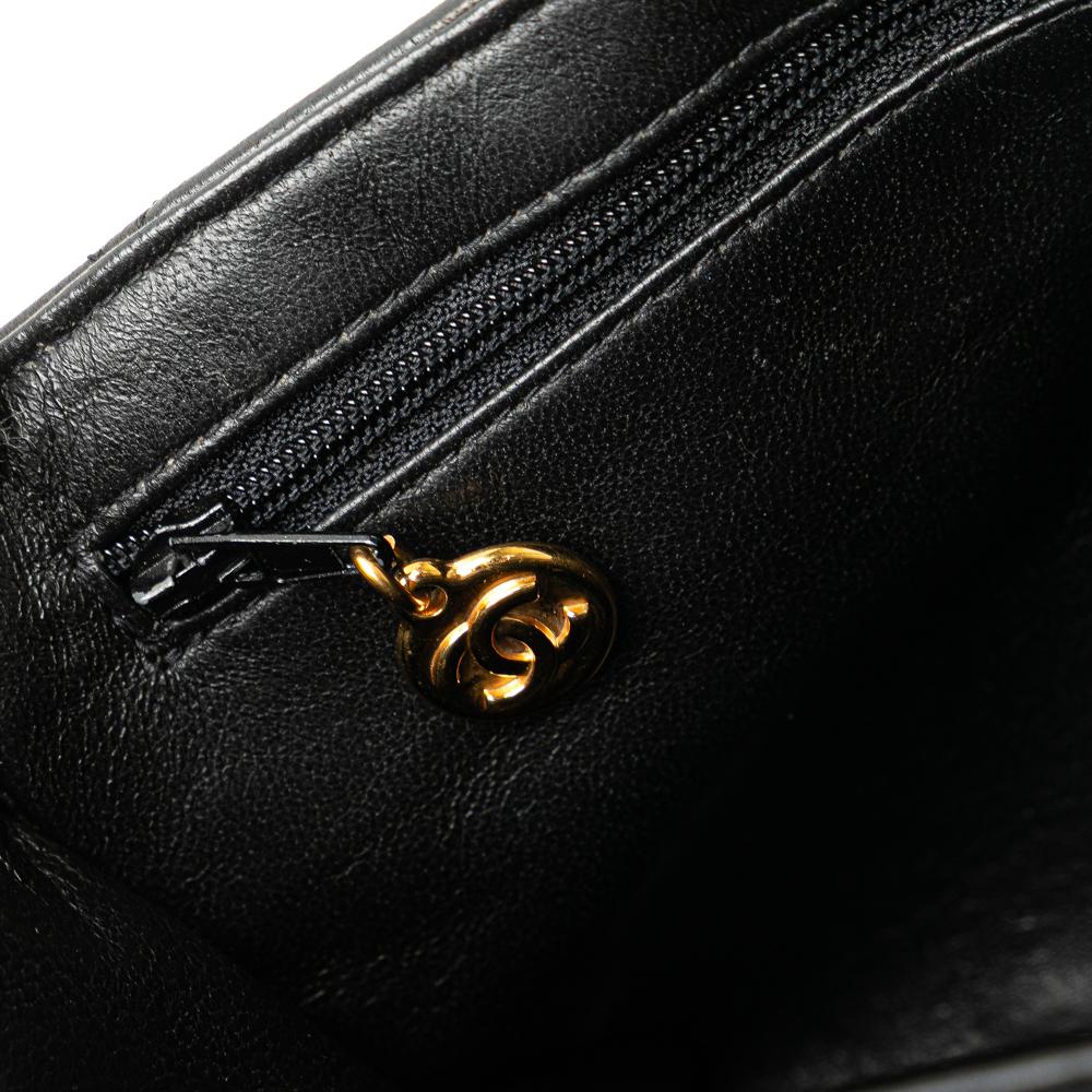 Black Leather Chanel Flap Bag