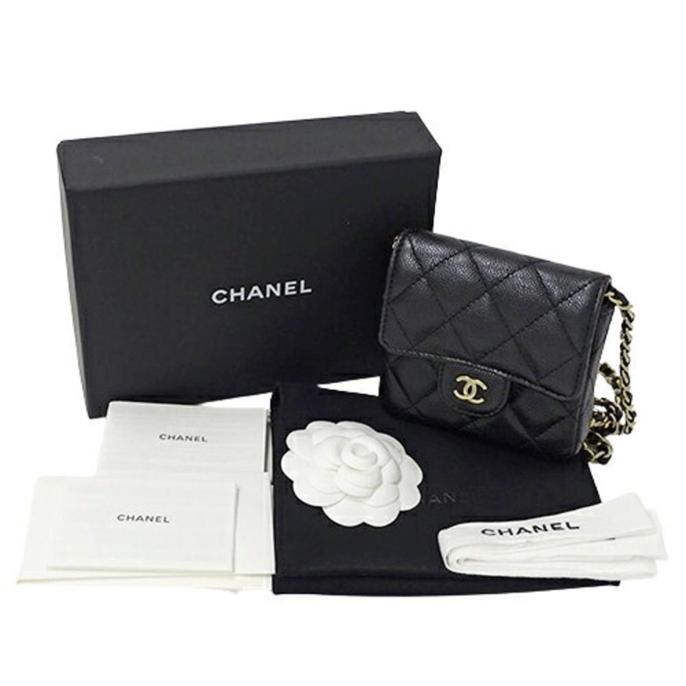 Black Leather Chanel Shoulder Bag