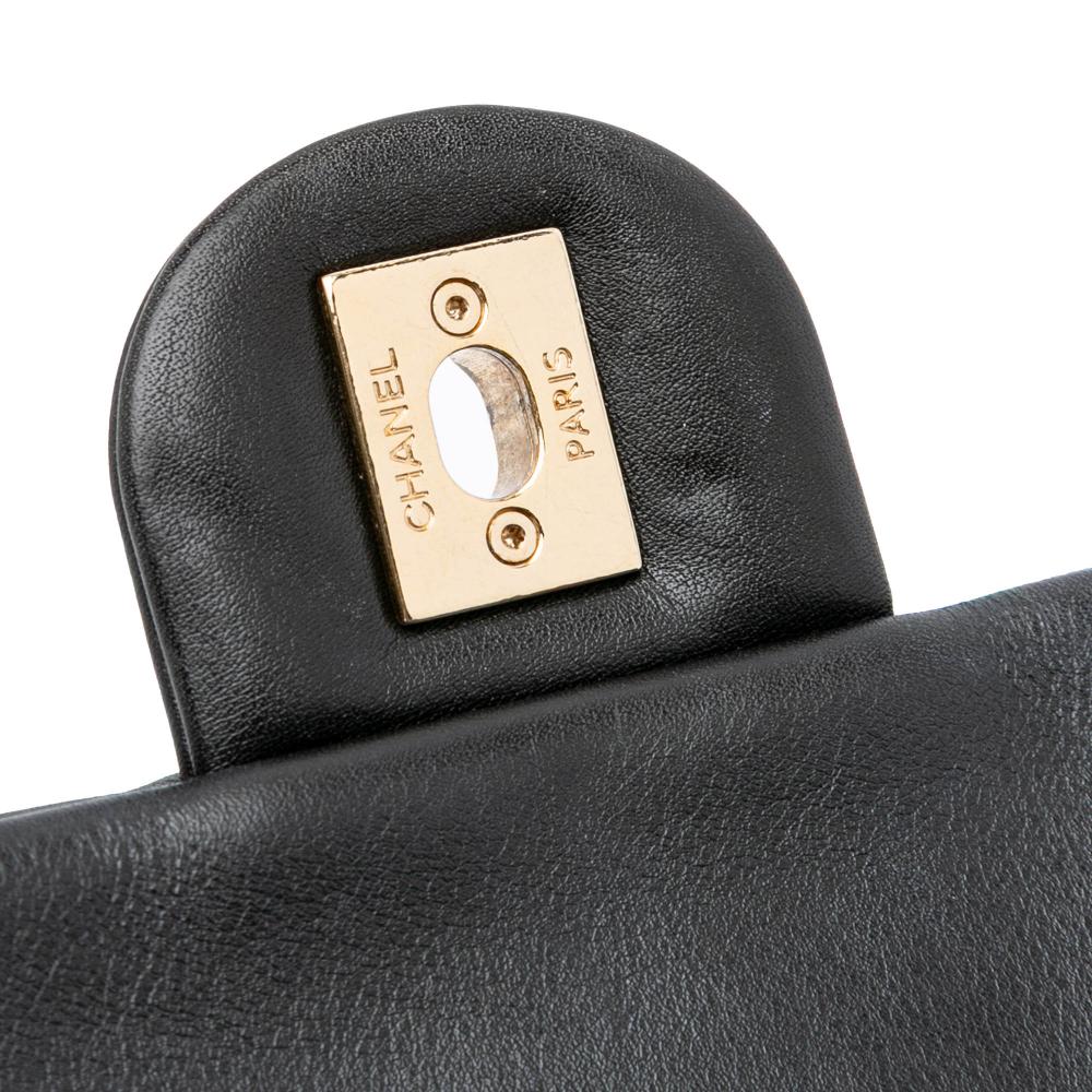 Black Leather Chanel Flap Bag
