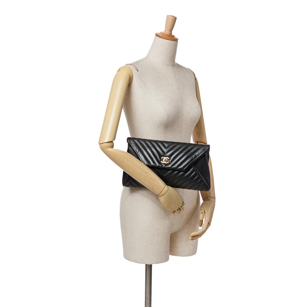 Black Leather Chanel Flap Bag