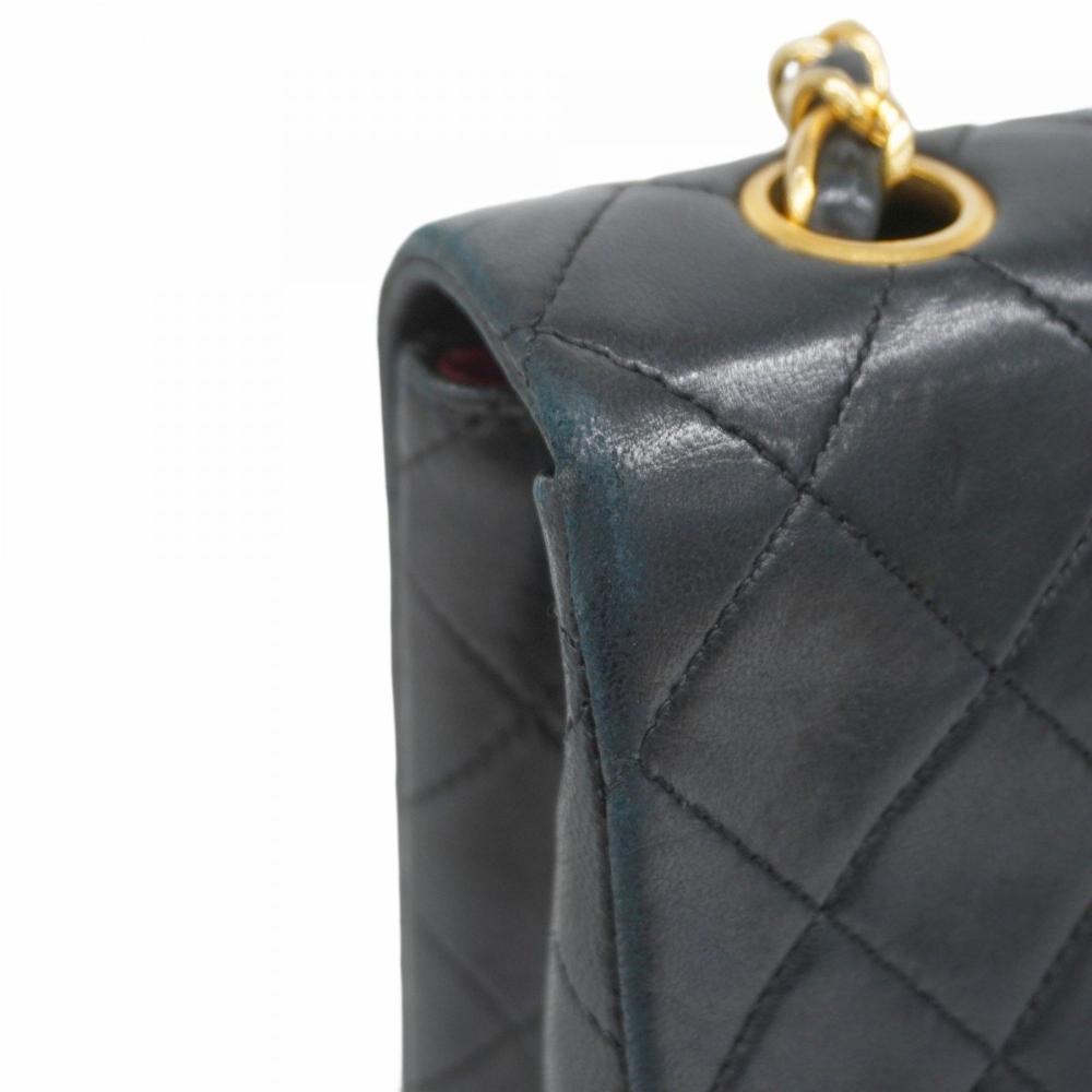 Black Leather Chanel Shoulder Bag