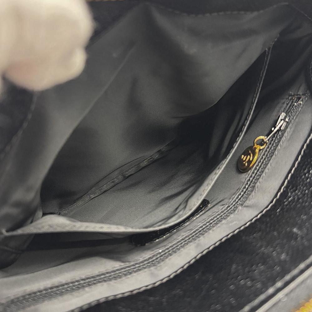 Black Leather Chanel Shoulder Bag