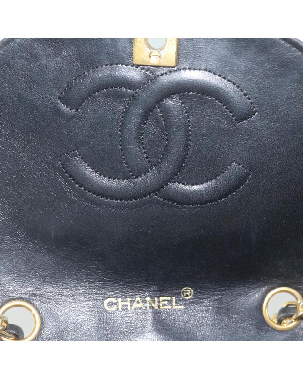 Black Leather Chanel Shoulder Bag