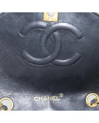 Black Leather Chanel Shoulder Bag