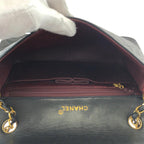 Black Leather Chanel Flap Bag