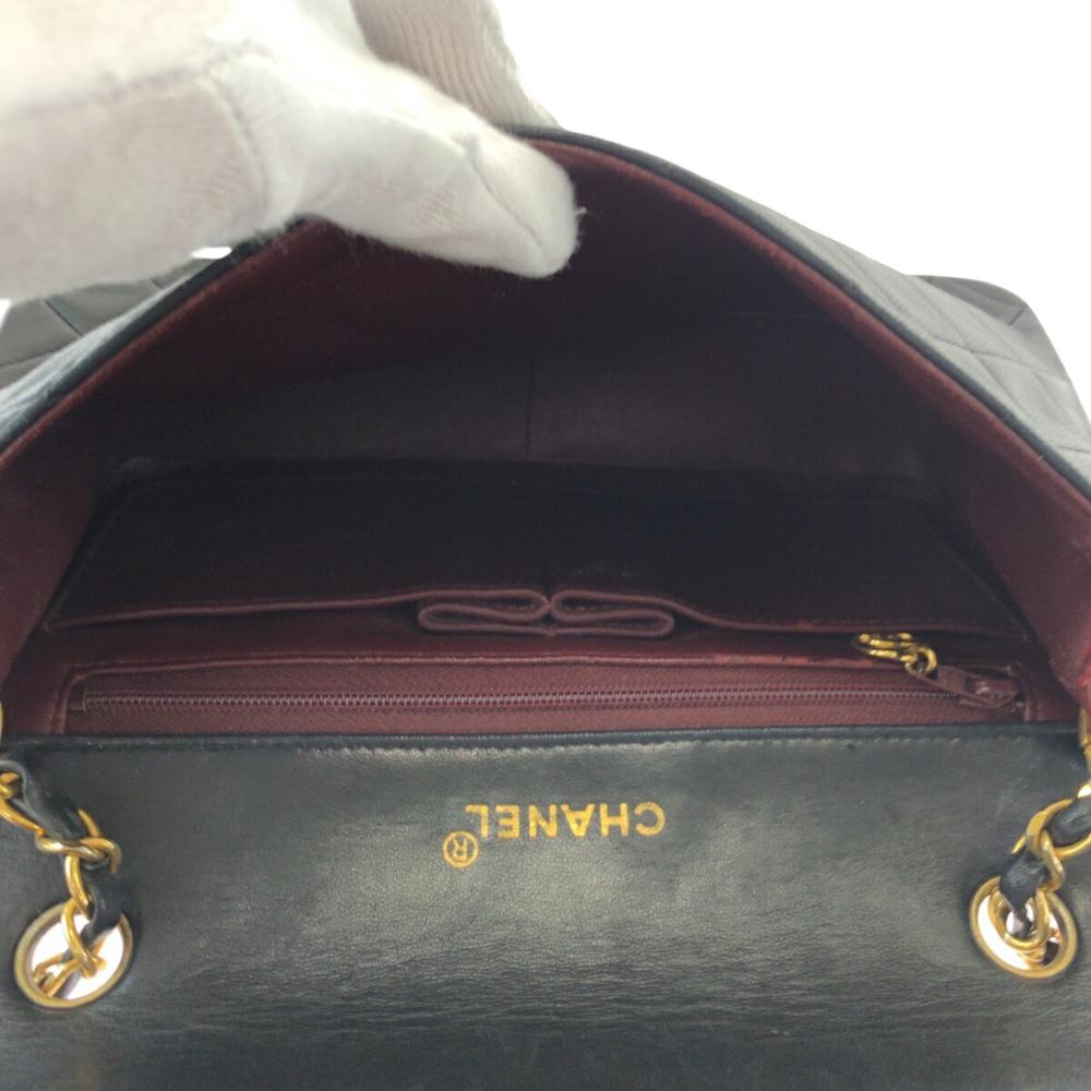 Black Leather Chanel Flap Bag