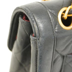 Black Leather Chanel Shoulder Bag