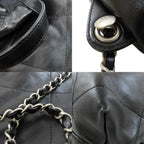 Black Leather Chanel Backpack