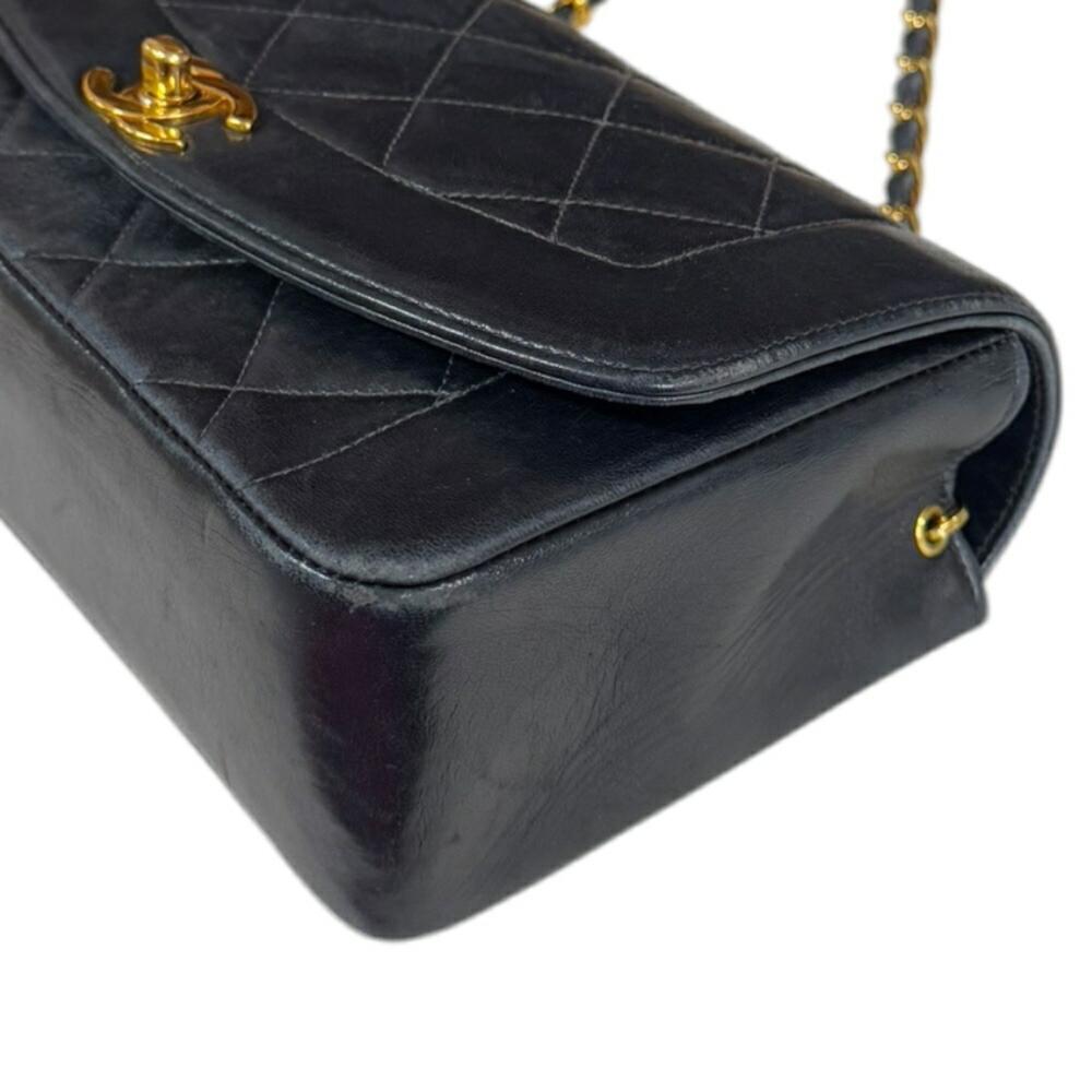 Black Leather Chanel Shoulder Bag