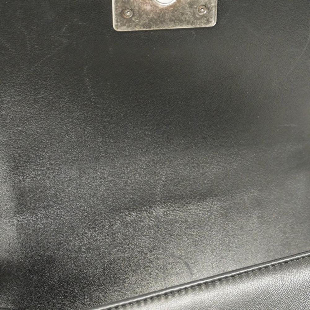 Black Leather Chanel Shoulder Bag