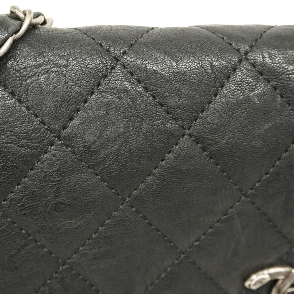 Black Leather Chanel Shoulder Bag