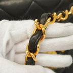 Black Leather Chanel Shoulder Bag