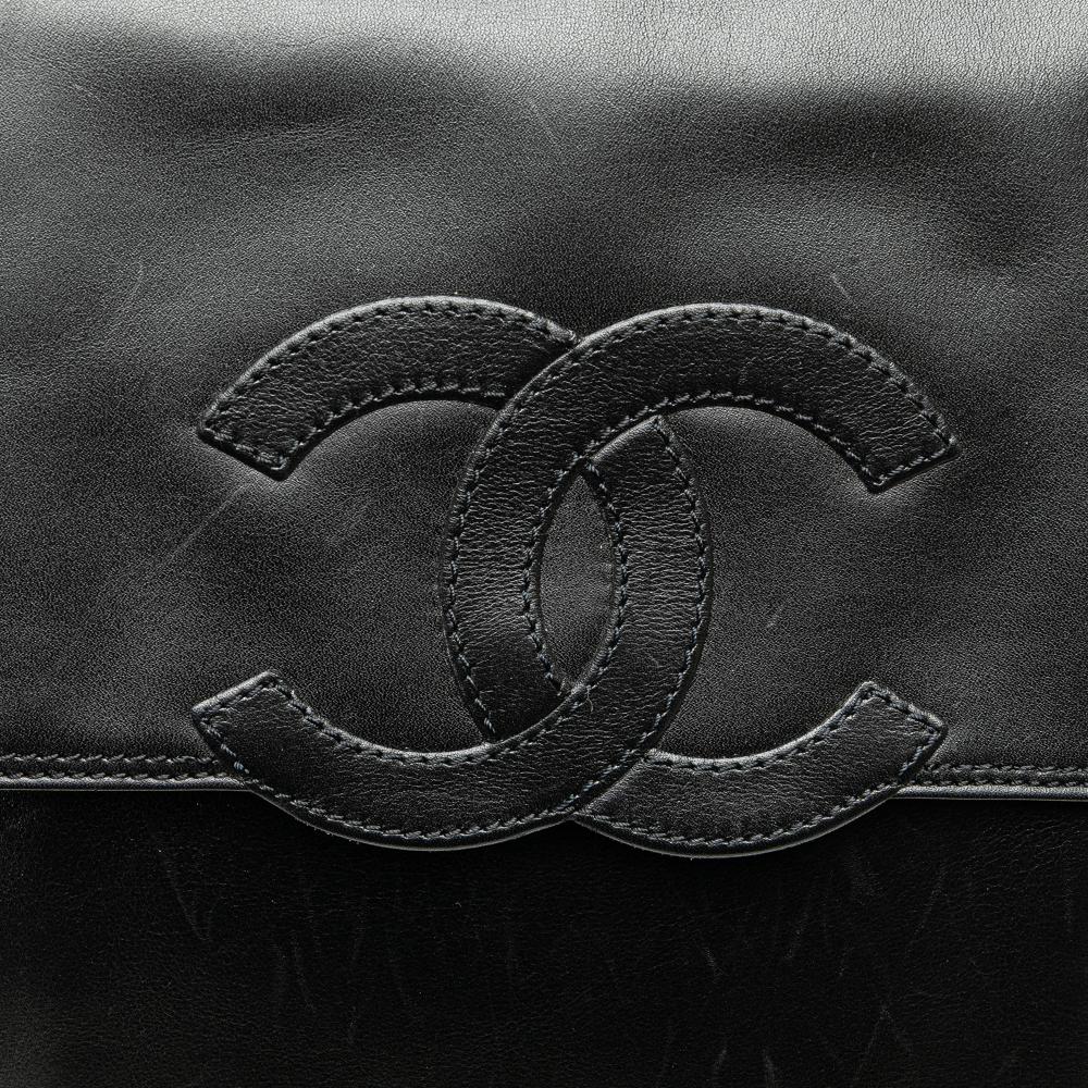 Black Leather Chanel Backpack