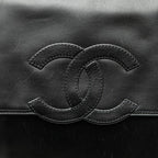 Black Leather Chanel Backpack