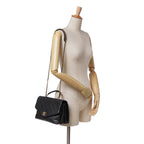 Black Leather Chanel Flap Bag