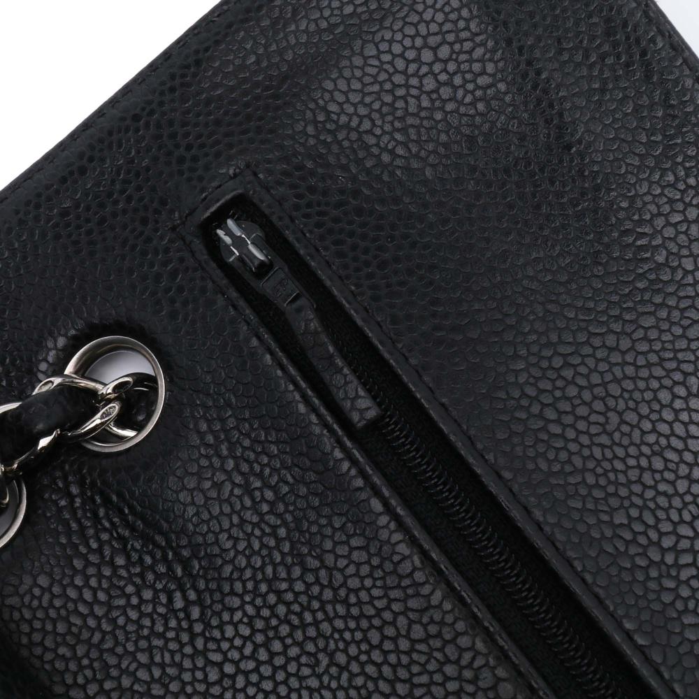 Black Leather Chanel Shoulder Bag