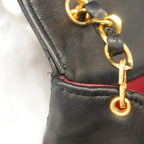 Black Leather Chanel Shoulder Bag