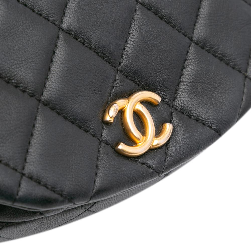 Black Leather Chanel Crossbody Bag