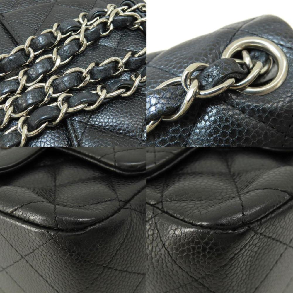 Black Leather Chanel Shoulder Bag
