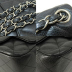 Black Leather Chanel Shoulder Bag