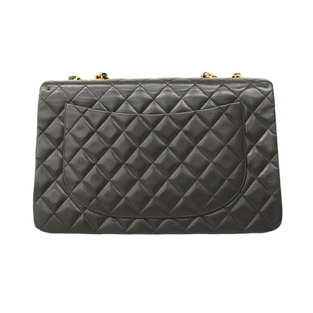 Black Leather Chanel Shoulder Bag