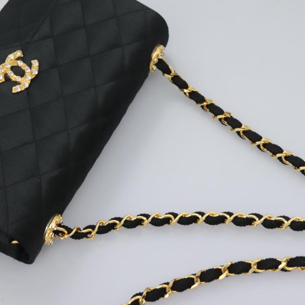 Black Satin Chanel Flap Bag