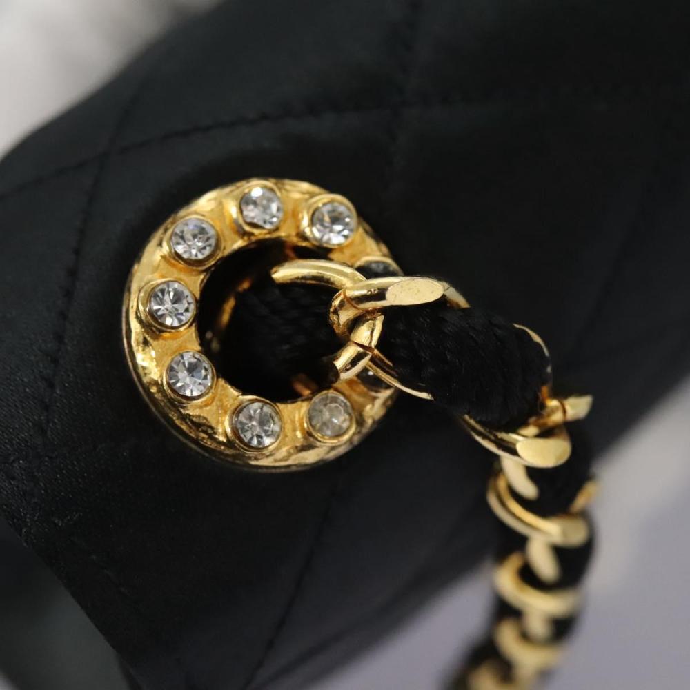 Black Satin Chanel Flap Bag