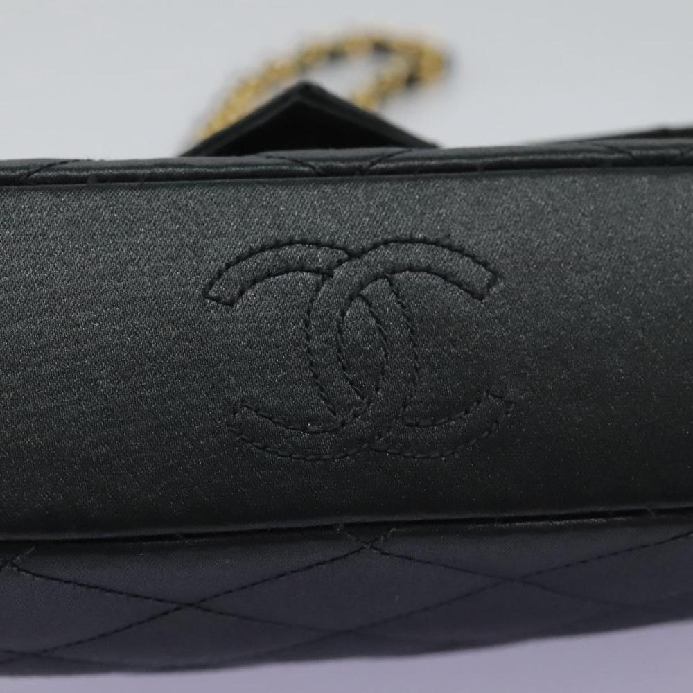 Black Satin Chanel Flap Bag