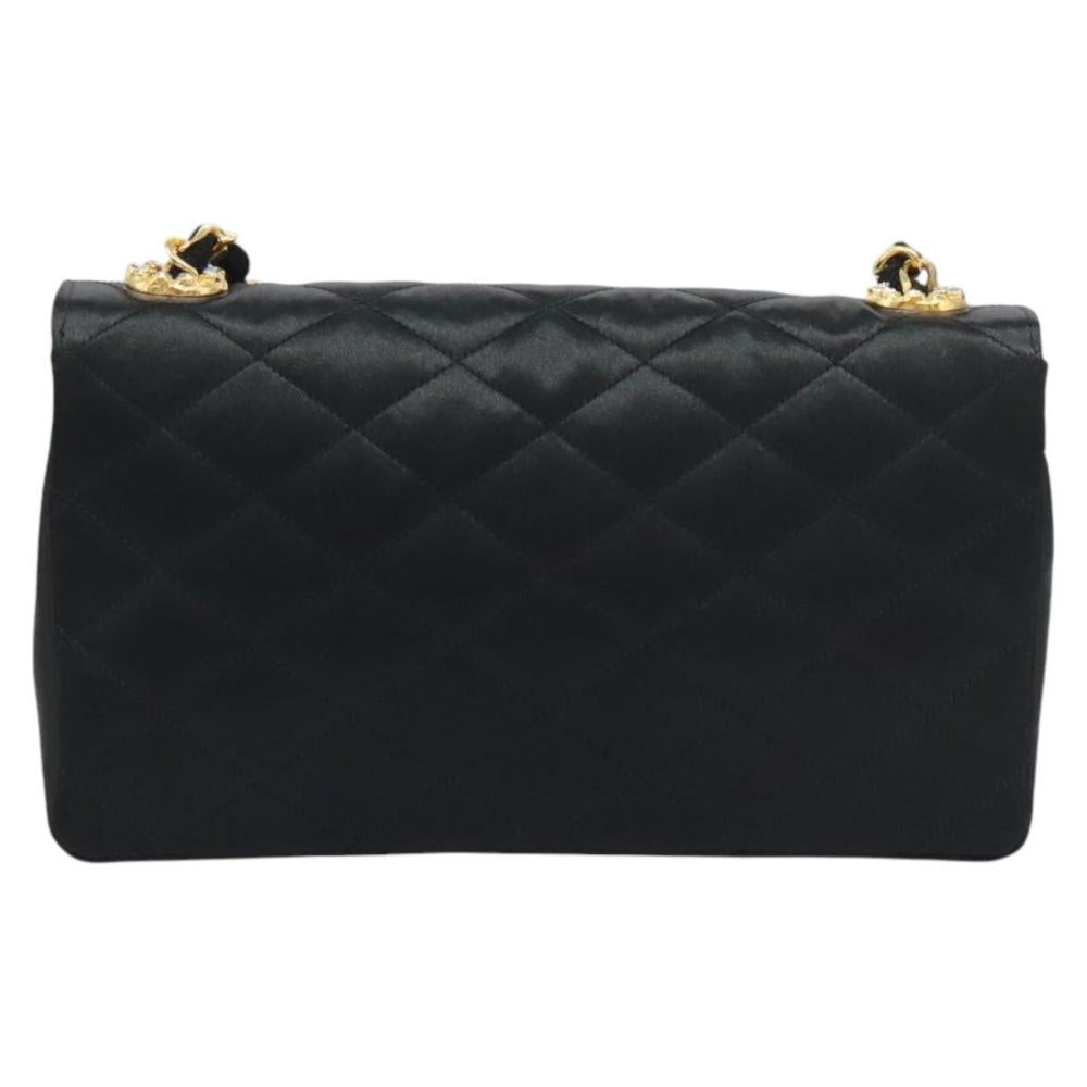 Black Satin Chanel Flap Bag