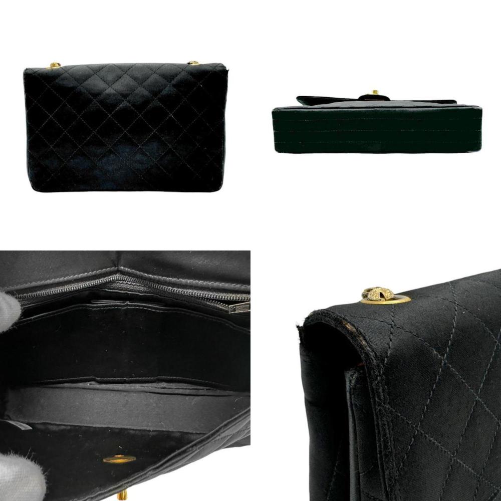 Black Satin Chanel Flap Bag
