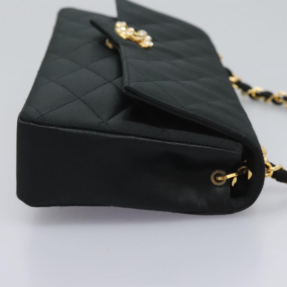 Black Satin Chanel Flap Bag