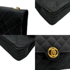 Black Satin Chanel Flap Bag
