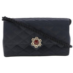 Black Satin Chanel Shoulder Bag