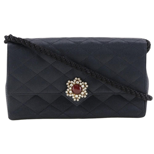 Black Satin Chanel Shoulder Bag