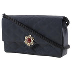 Black Satin Chanel Shoulder Bag