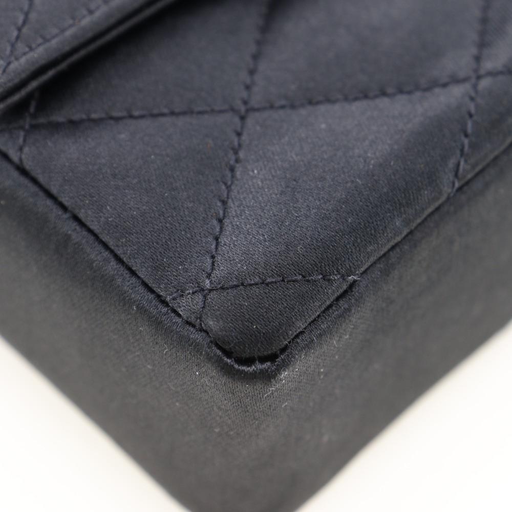 Black Satin Chanel Shoulder Bag