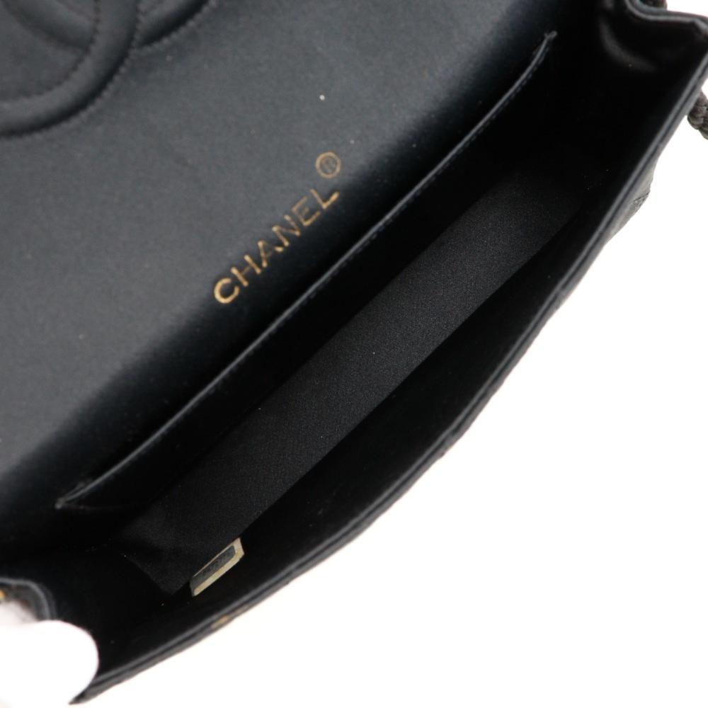 Black Satin Chanel Shoulder Bag