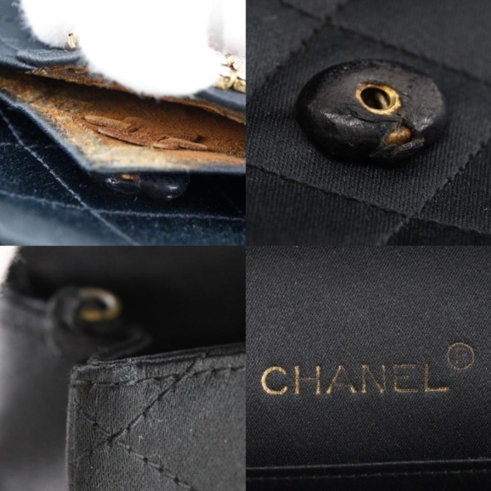 Black Satin Chanel Shoulder Bag