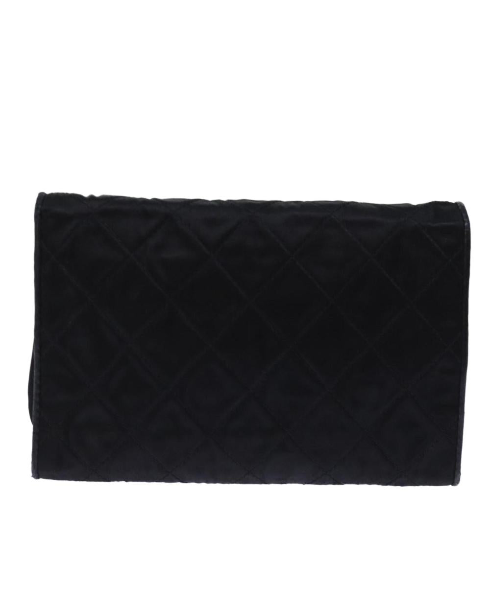 Black Silk Chanel Shoulder Bag