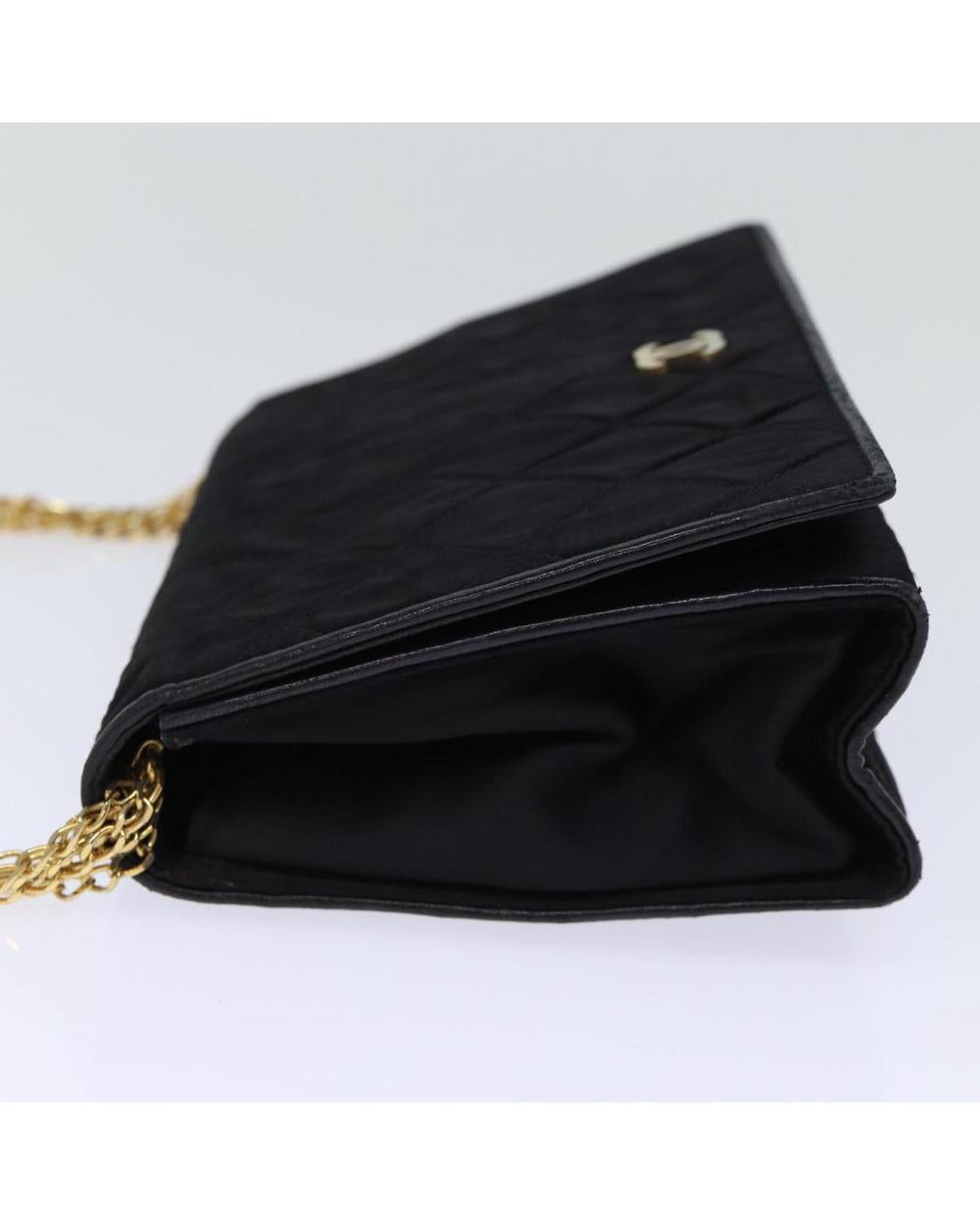 Black Silk Chanel Shoulder Bag